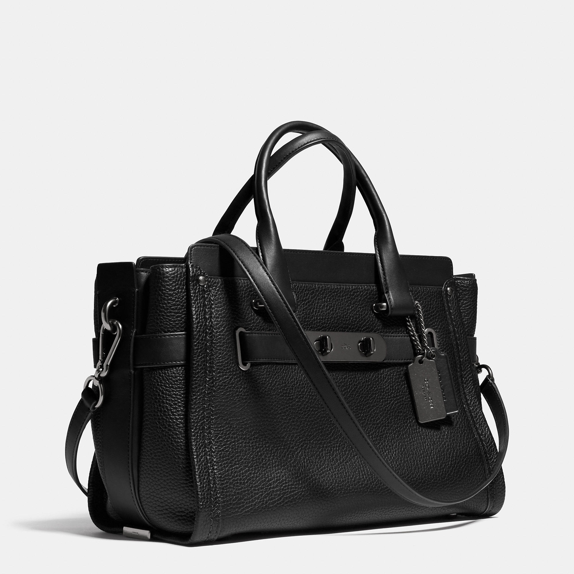 New Realer Coach Swagger Carryall In Pebble Leather